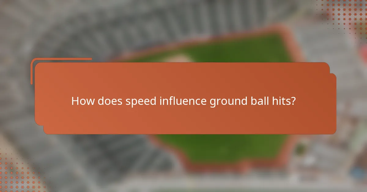 How does speed influence ground ball hits?