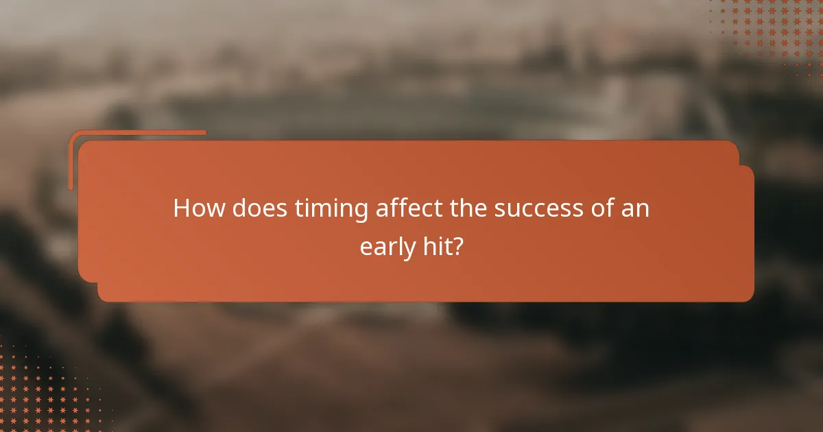 How does timing affect the success of an early hit?