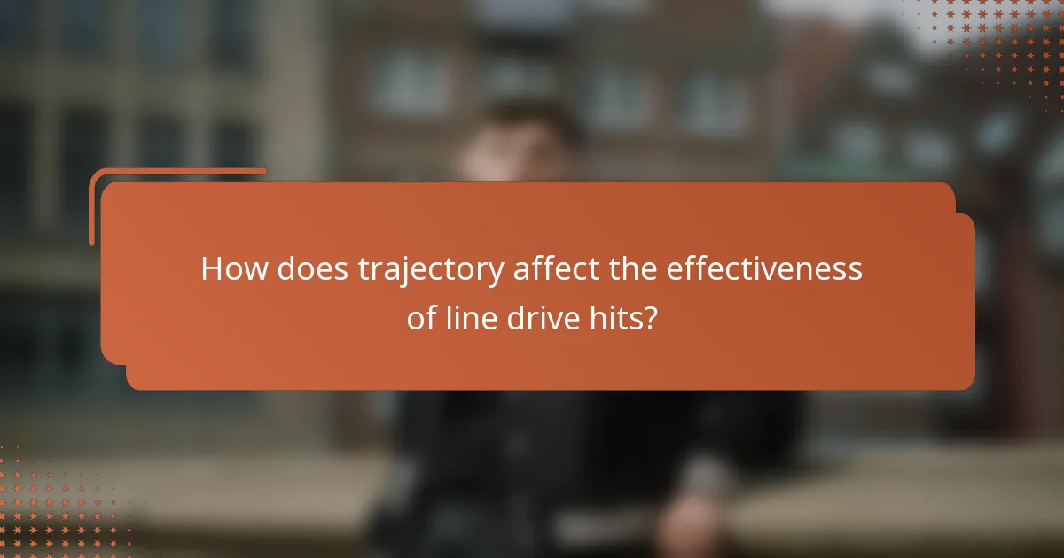 How does trajectory affect the effectiveness of line drive hits?