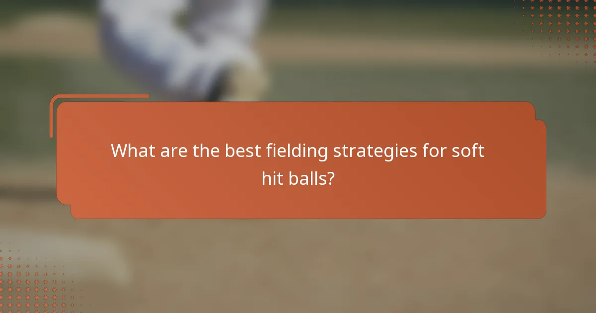 What are the best fielding strategies for soft hit balls?