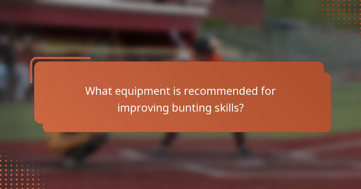 What equipment is recommended for improving bunting skills?